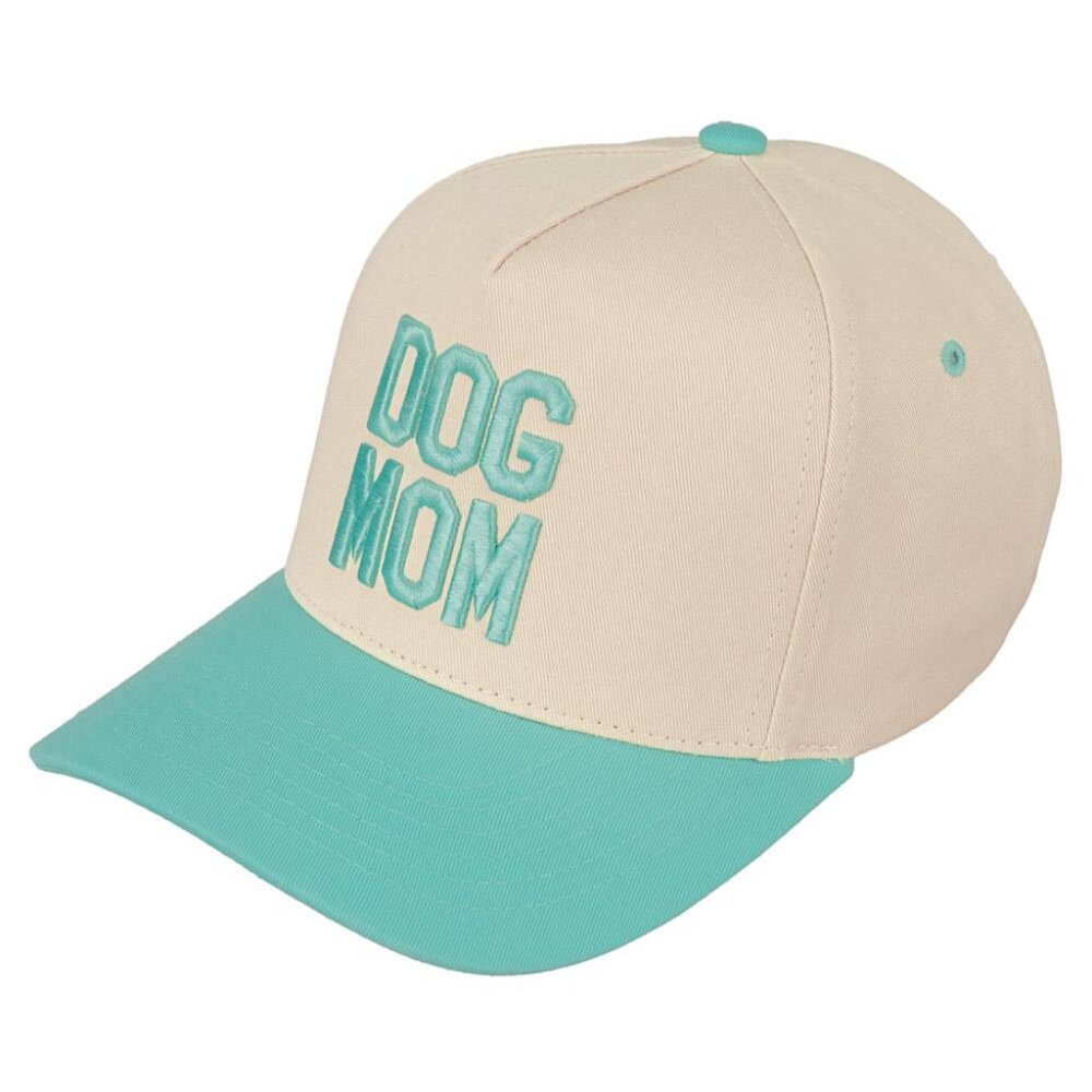 Dog Mom Baseball Cap  Turquoise Mint & Cream 🐾 - Picture 3 of 3
